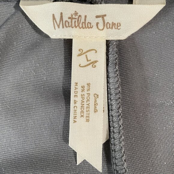 Matilda Jane Charcoal Ruffle Lounge Pants Womens L Soft Girl Cottagecore Cozy - Picture 3 of 8